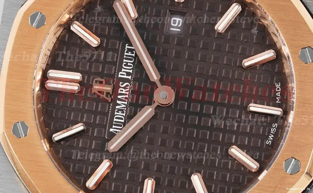 JJF Royal Swiss SS Brown Qtz Dial 33mm RG Ladies Oak 0517
